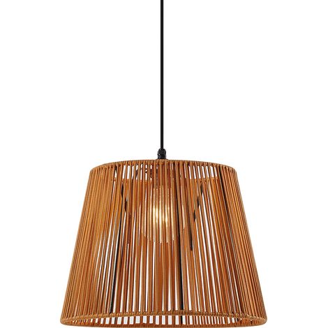 Outdoor Pendant Lamp Black with Orange Rope Shade IP44 - Cava Jayla