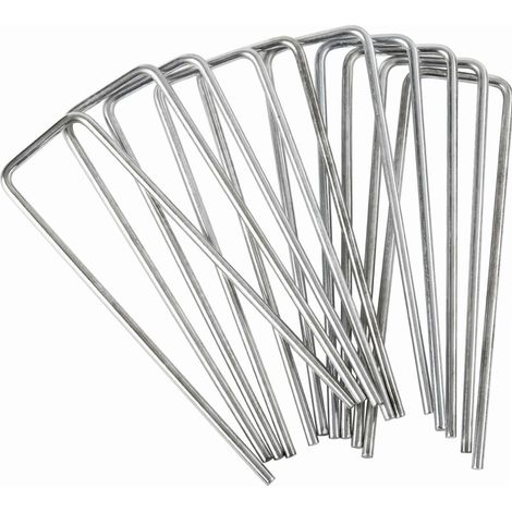 Werka Pro – Lot de 40 agrafes métalliques galvanisées 15x4cm – 4mm de diamètre – Pour fixation sur bois dur et teck – Résistantes à la corrosion