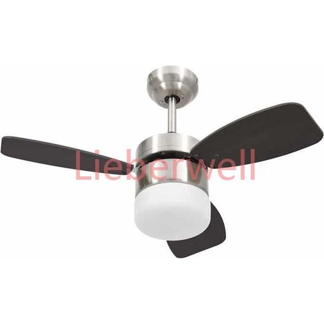 Moderne Ventilateur de plafond lampe et télécommande 76 cm Marron foncé, Ventilateurs de plafond @EU60903 (1/5)