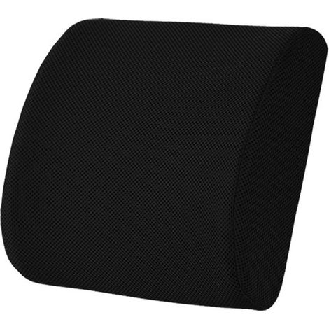 Coussin lombaire ergonomique noir pour dos, voiture, chaise bureau, canapé et lit, soutien bas du dos, télétravail (1/5)