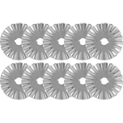 Rotary Cutter Blade - 45mm - Wave Cut - For Fabric Cloth Paper Leather - 10 Pieces (1/5)