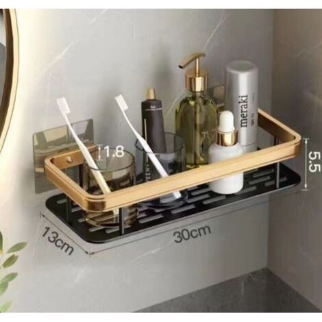 Étagère de Douche Étagère de Douche Étagère de Salle de Bain sans perçage – Maintien des Bombes grâce au Ruban adhésif Industriel (réutilisable) (1/5)