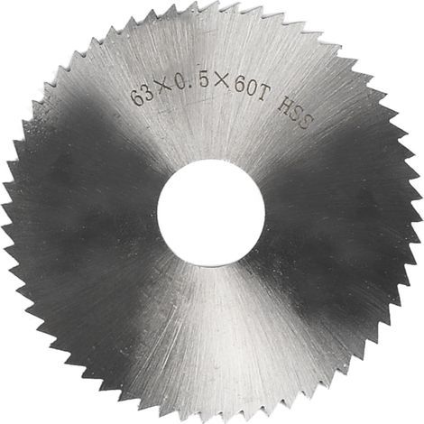 Lame de scie circulaire, diamètre 63 mm (2-1/2"), épaisseur 0,5 mm, 72 dents, acier rapide 6542 (HSS), fraise (1/5)