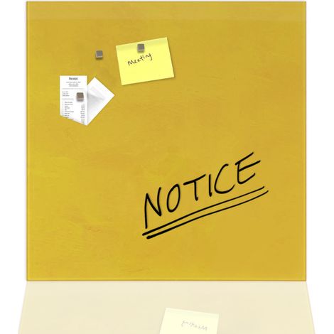 Design-Glas-Memoboard Print Gelb 48 x 48 cm (1/5)