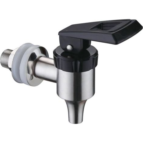 AGE Robinet de distributeur de boissons, robinet de seau bouillant de bière de jus, robinet de remplacement d'acier inoxydable, filetage externe 16mm (1/5)