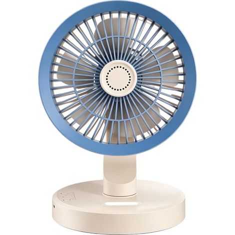 Wiederaufladbarer, oszillierender Wandventilator fürs Bett  Tragbarer, batteriebetriebener Tischventilator für Schlafzimmer, Wohnzimmer, Küche, Schule, Camping, Reisen, Angeln, Picknick (1/5)
