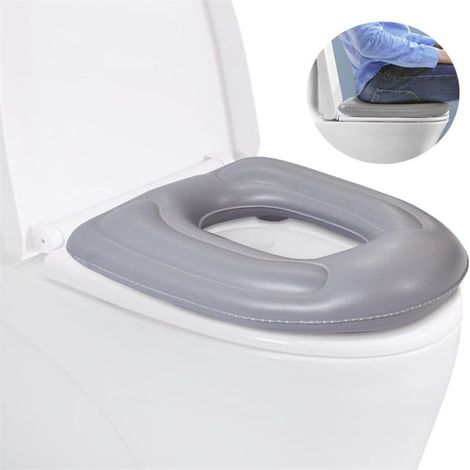 Coussin de siège de toilette gonflable, coussin surélevé en forme de beignet, siège de toilette réglable en hauteur, soulagement de la douleur du coccyx (1/5)