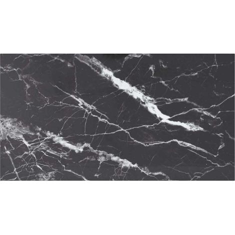 Tischplatte Schwarz 120x65 cm 8 mm Hartglas in Marmoroptik vidaXL