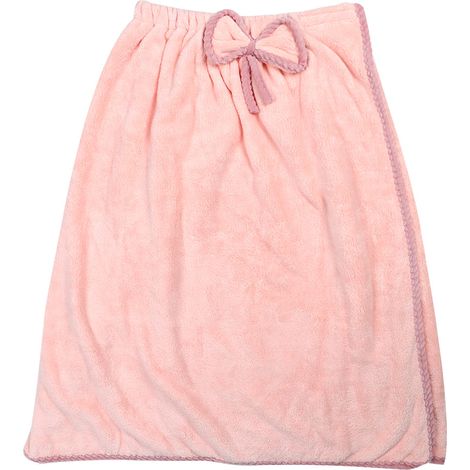 Jupe De Bain En Velours Corail - Serviette De Douche Absorbante - Robe De Plage Pour Femme - Rose Clair (1/5)