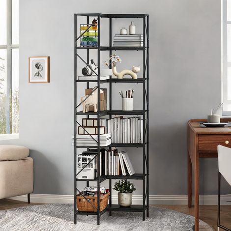Bibliothèque nero en truciolato 60 x 60 x 198 cm (1/5)