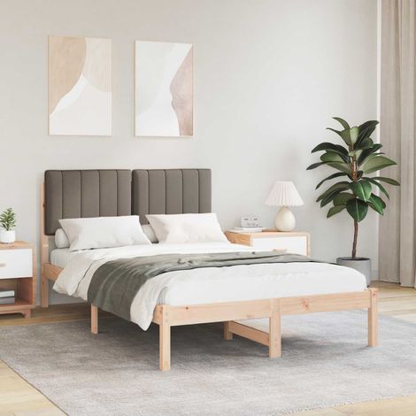 Bettgestell mit gepolstertem Kopfteil Taupe 120 x 190 cm