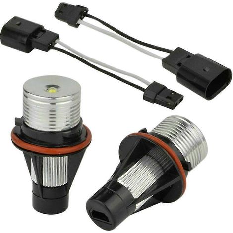 Paar weiße 8000K LED-Positionsleuchten im „Angel Eye“-Stil für: E39 E53 E60 E63 E64 E66 E87 5 6 7 X3 X5