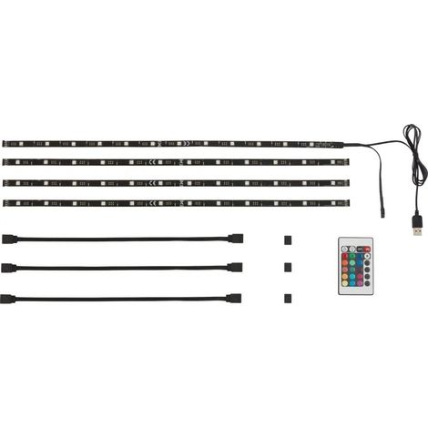 Tira led RGB usb 50 cm 48 leds con control remoto