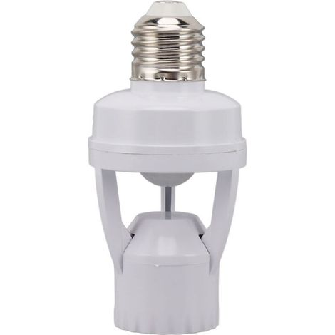 Douille Détecteur de Mouvement PIR E27, Adaptateur pour Ampoules, Allumage Automatique, Lumière Nuit Réglable pour Garage et Cave (1/5)