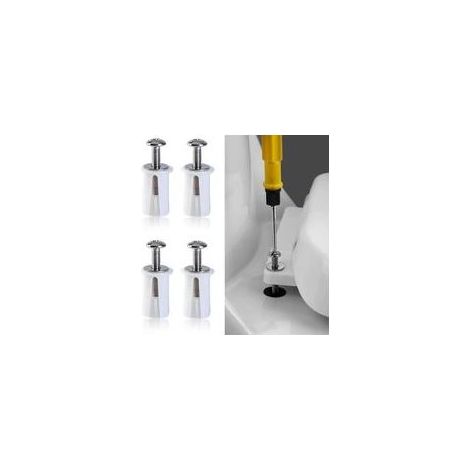 Lot de 4 vis universelles en caoutchouc pour abattant WC fixations pour siège de toilette vis d'extension pour abattant WC charnières