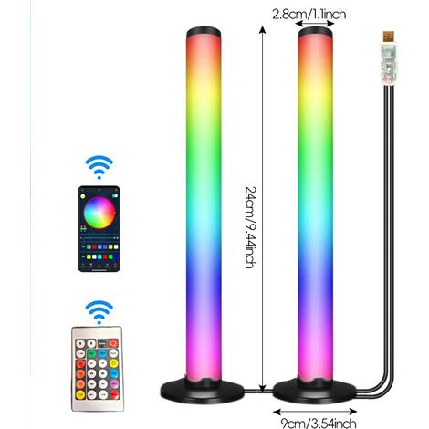 Lampe d'ambiance de bureau LED avec deux LED, application Bluetooth et télécommande infrarouge, lumière pour microphone, (1/5)