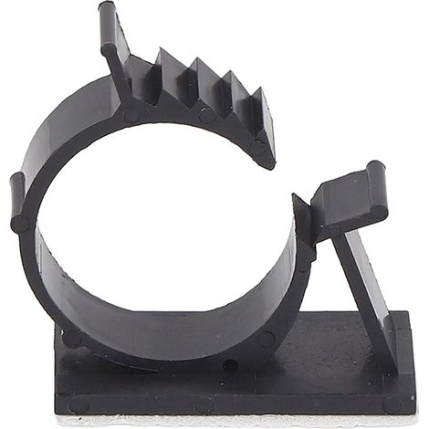 Lot de 100 attaches de câbles adhésives, clips de gestion des câbles, organisateur de câbles réglable, noir (1/5)