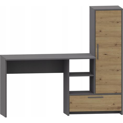 ALTIVO DESKREG 1D1SO scrivania con libreria grande, cassetto e ripiano, color antracite artigianale