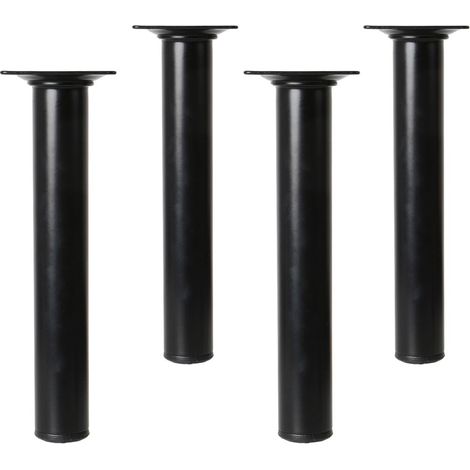 Tischstempel 4er Set Ausführung Schwarz Rund Höhe 600mm ø 30mm Stuhlbeine Metall
