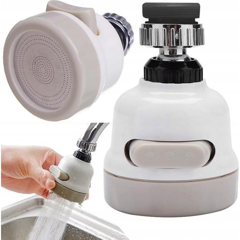 Lntyq Aérateur de robinet – Universel et réglable Rallonge de robinet de cuisine – Multiples modes Adaptateur rotatif pour économiser de l'eau – Économique Kit d'installation (3 en 1 standard) (1/5)
