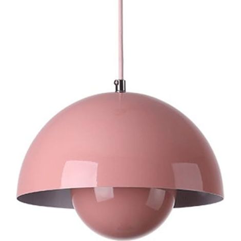 Suspension créative Irovami en forme de bouton de fleur - Douille E27, lustre en fer forgé à une tête pour couloir, éclairage décoratif intérieur - 23 cm de diamètre (1/5)