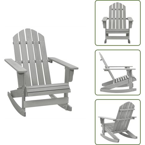 - vidaXL Sedia a Dondolo da Giardino in Legno Grigio -
