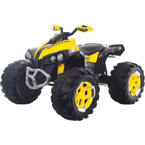 Quad elettrico per bambini giallo con batteria 12 volt e (1/2)