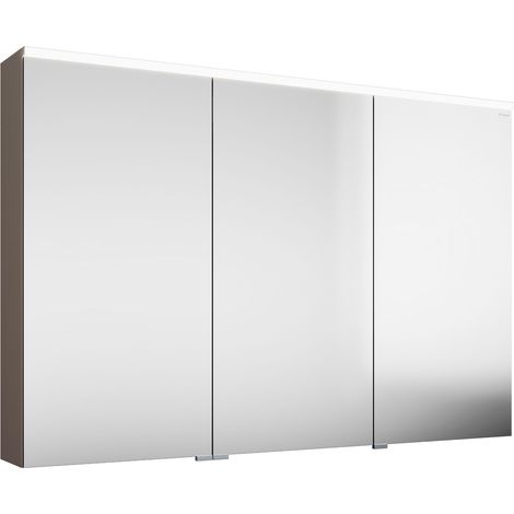 burgbad Eqio armario con espejo con luz LED superior, 3 puertas,