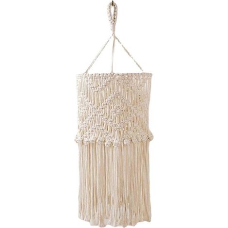Makramee-Lampenschirm im Boho-Stil, Hängeleuchte, modernes Design für Büro und Schlafzimmer