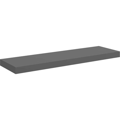 Maison Exclusive - Schweberegal Hochglanz-Grau 80x23,5x3,8 cm MDF (1/5)
