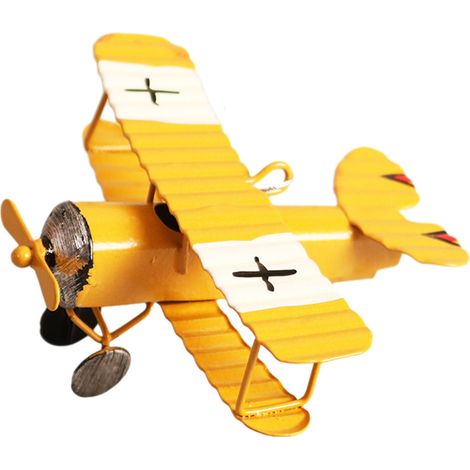 Avion Biplane - Modèle Rétro en Fer - Décoration Intérieure Jardin Bureau Café - Accessoire Gâteau Arbre de Noël - Lot de 1 (1/5)