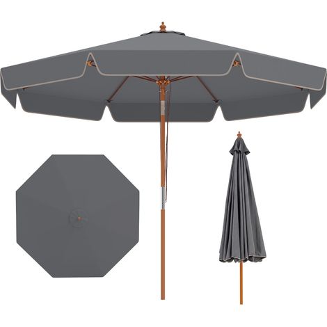 COSTWAY Ombrellone Da Giardino 3X3 Spiaggia Grande 300 Cm Antivento Iclinazione Regolabile 8 Stecche Patio Ombrellone Solare Soleecamento A Carrucola Per Giar (1/5)