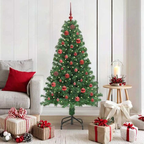 Künstlicher Weihnachtsbaum mit 150 LEDs mit Ständer Grün 150 cm