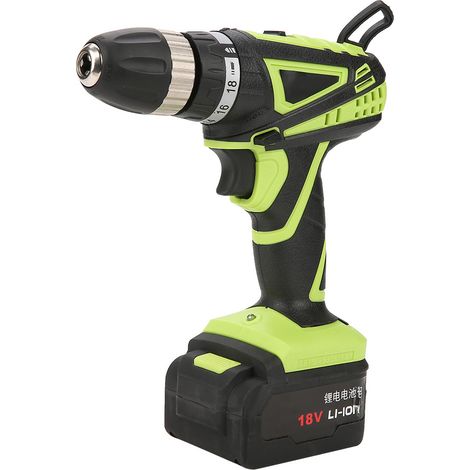 Kit perceuse-visseuse électrique sans fil avec batterie lithium rechargeable 18 V (prise UE 220 V) (1/5)
