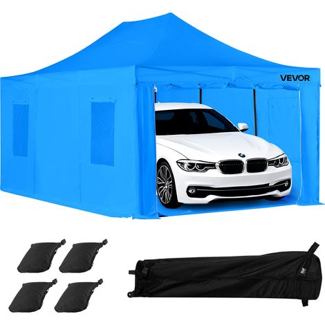 VEVOR Carpa Portátil para Cabina de Pintura en Aerosol, Impermeable Plegable, 4 Ventanas Laterales de Malla a Autopartes, Muebles y Motocicletas, contra Salpicaduras, Azul, 5985 x 4000 x 3730 mm