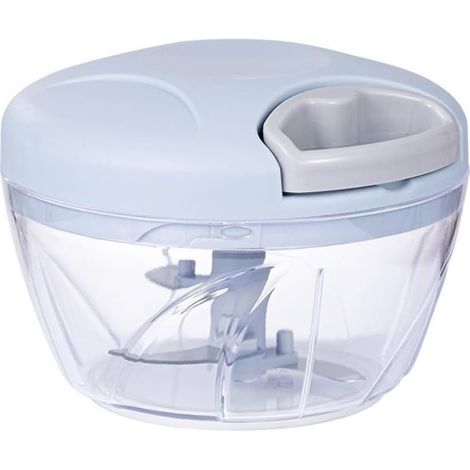 Hachoir à légumes manuel – 500 ml avec fil à tirer – pour légumes gingembre fruits – ABS résistant – compact et portable – Bleu (1/5)