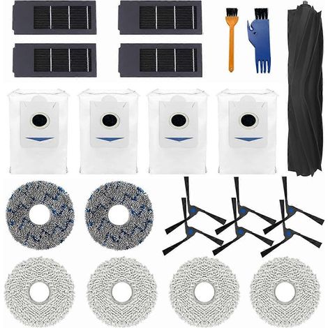 Kit d'accessoires compatible avec le Deebot X2 Omni : pièces de rechange pour brosse principale, brosses latérales, filtres, serpillères et sacs à poussière. (1/5)