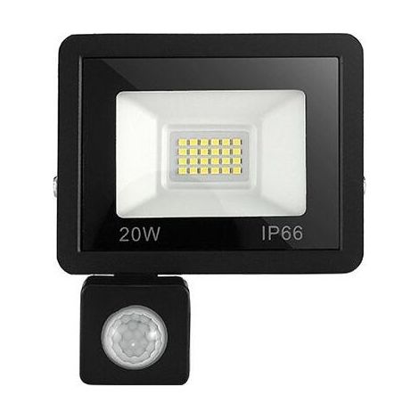 Projecteur LED extérieur 20W avec détecteur de mouvement 6500K Projecteur LED extérieur, IP66 avec lampe de sécurité à détecteur de mouvement, pour jardin, terrasse, pelouse, fête,180-240V (1/4)