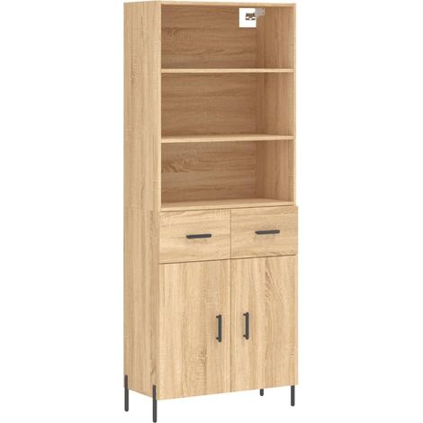 Credenza cassettiera mobile contenitore organizer cucina soggiorno salotto alto sonoma 695 x 34 x 180 cm legno ingegnerizzato marrone 020034117