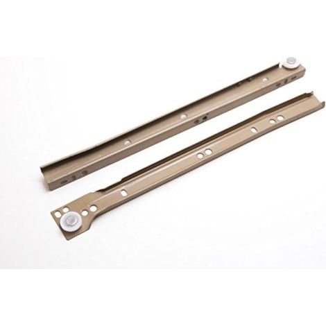 One Stop DIY Lot de 2 paires de glissières de tiroir en métal à fermeture automatique Beige 300 mm