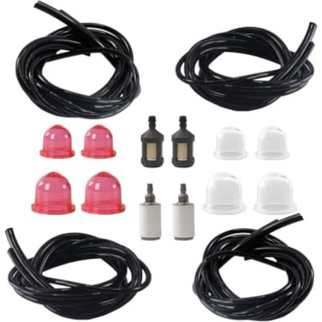 Tuyau de carburant à essence avec 4 tailles communes 2 cycles pour petit moteur Weedeater Chainsaw Fuel Line (1,2 m chacun) Kit de remplacement pour filtre à carburant (1/5)