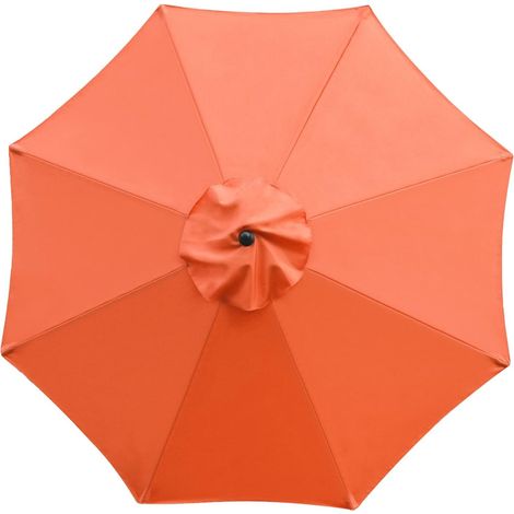 Auvent de remplacement pour cadre de parasol à 8 baleines, tissu de remplacement pour housse de parapluie, housse de parasol de jardin, orange, diamètre 2.7m