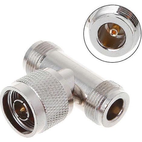 Dreifach-HF-Steckverbinder in T-Form, N-Stecker auf 2 N-Buchsen, 3-Wege-Koaxialadapter (1/5)