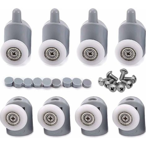 GABRIELLE - 8 ruedas de 23 mm para mampara de ducha, ruedas para puertas corredizas de baño
