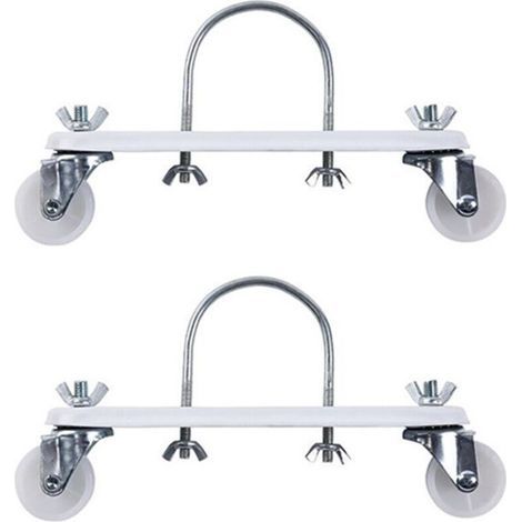 Lot de 2 roulettes de robustes avec roulettes pour la maison et le bureau (blanc) (1/4)