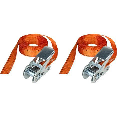 3209EURDAT Sangle à Cliquet, Orange, 5m x 25mm Sangle (Lot de 2) (1/4)