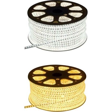 100metri striscia led 220v smd 5050 strip bobina 6000 leds luce neutra