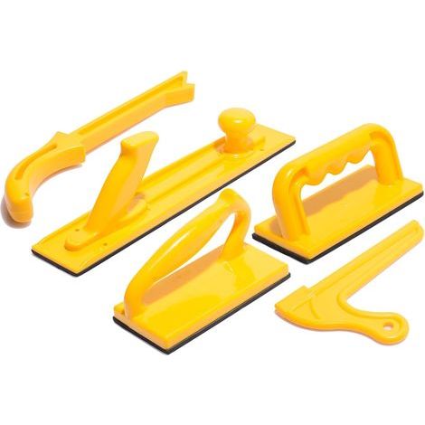 Ensemble de 5 blocs poussoirs et bâtons de sécurité de qualité supérieure en orange vif – Outils de travail du bois essentiels pour tables de toupie, dégauchisseuses et scies à ruban (1/5)