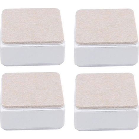Pieds de meubles et patins de lit en acier au carbone, 6 x 6 x 3 cm, blancs, lot de 4 (1/5)