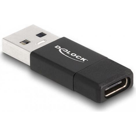 DELOCK Adaptador USB 3.2 Gen 2 Adaptador USB Tipo A para Conector USB Tipo C Negro (1/2)